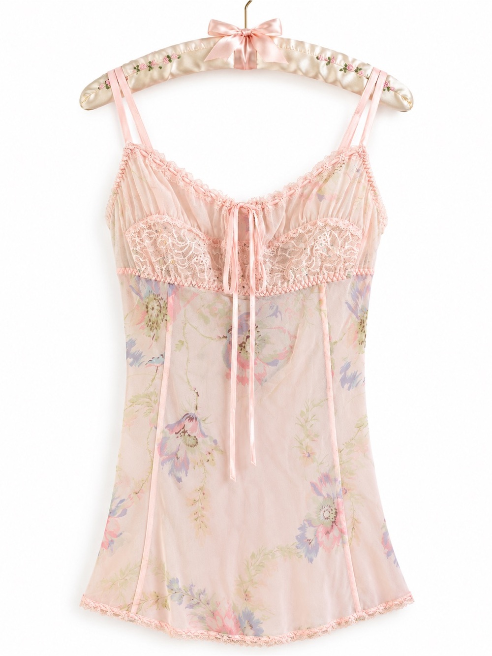 Victoria's Secret Pale Pink Floral Lace Chemise
